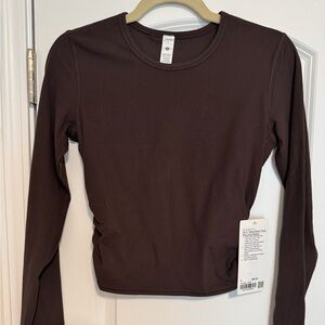 Lululemon All It Takes Twist Back, long sleeve 
Espresso, New with tags
Size 8
